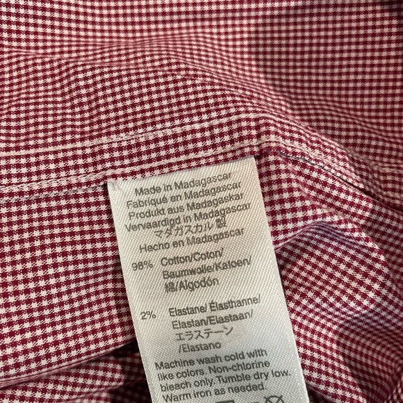 J.Crew Casual Shirt Mens M Flex Red Wine & White Button Up Long Sleeve - Picture 6 of 12